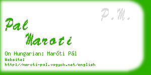 pal maroti business card